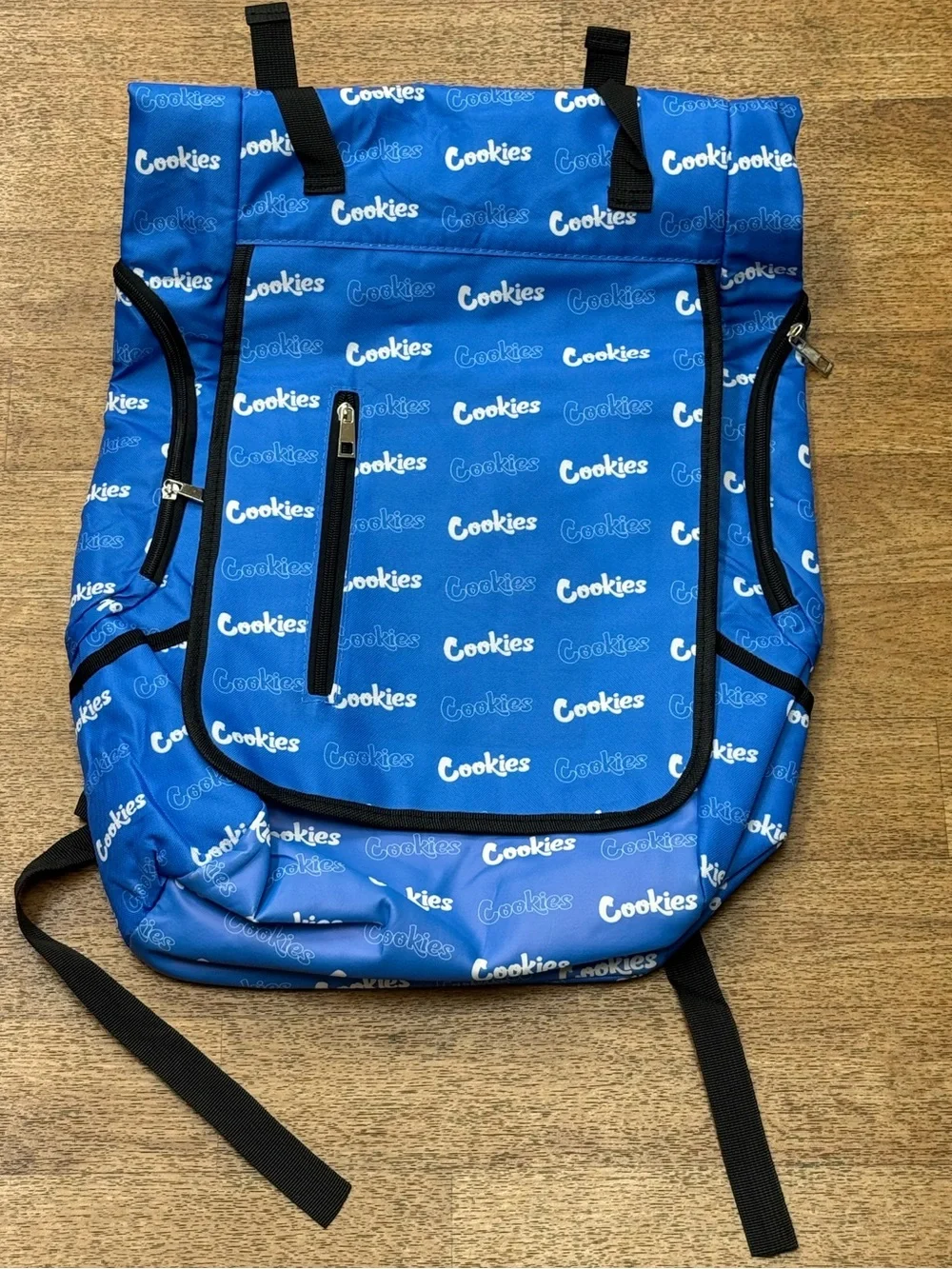 Blue Logo Cookies Print Men's Backpack